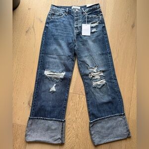 Distressed Blue Jeans